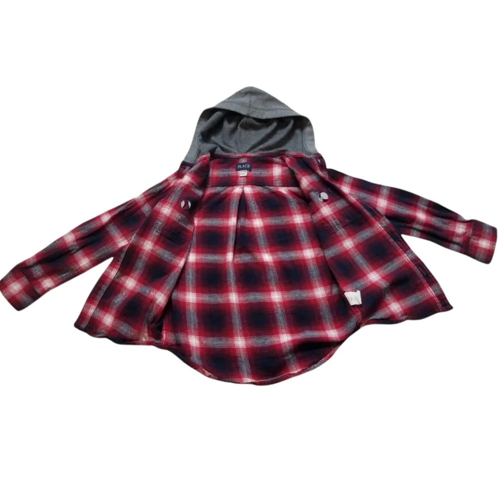 The Children's Place Hooded Shirt Jacket Size M 7/8